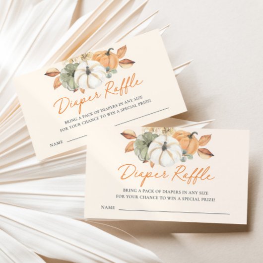 リトルカボチャフローラ赤ちゃんシャワーおむつラッフル エンクロージャーカード