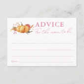 リトルカボチャフローラ赤ちゃんシャワーアドバイスママ エンクロージャーカード (正面)