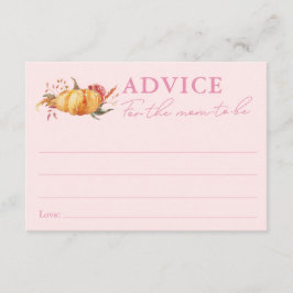 リトルカボチャフローラ赤ちゃんシャワーアドバイスママ エンクロージャーカード