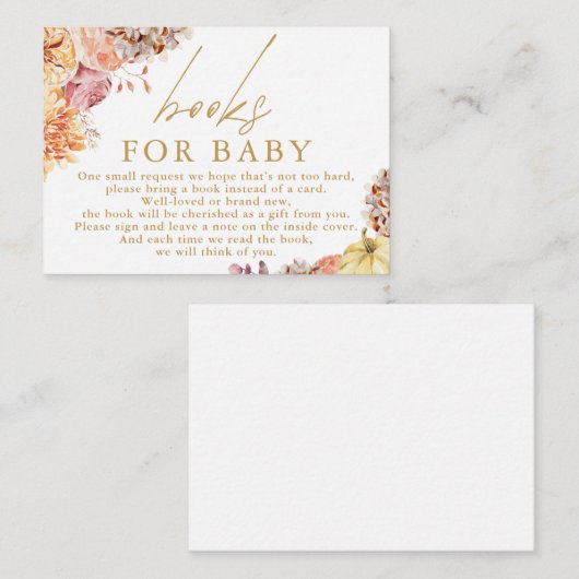 リトルカボチャフローラ赤ちゃんシャワーベビー本 ノートカード (正面/裏面)