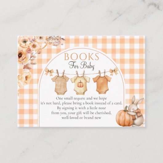 リトルカボチャフローラ赤ちゃんシャワー予約リクエスト エンクロージャーカード (正面)