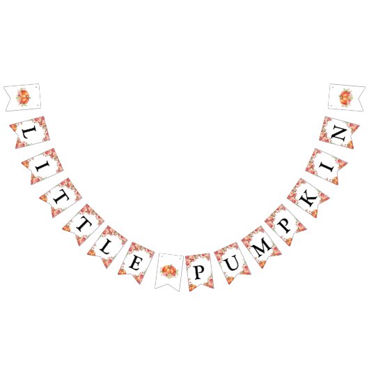 リトルカボチャフローラ赤ちゃんシャワー バンティングフラッグ (全)