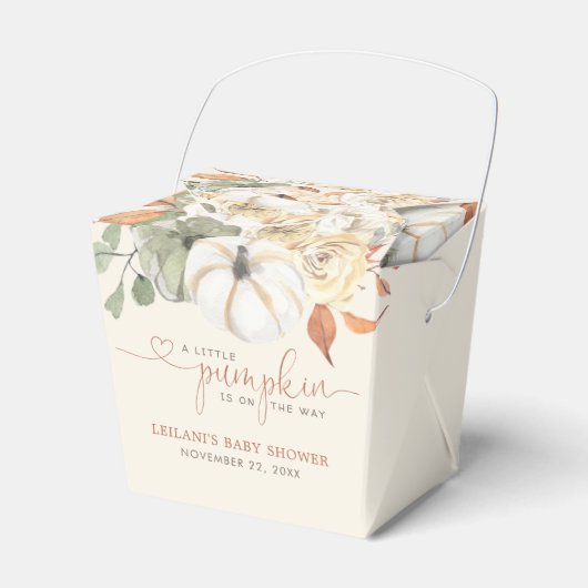 リトルカボチャフローラ赤ちゃんシャワー フェイバーボックス (正面サイド)