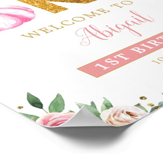 リトルカボチャフローラ1stバースデーウェルカムサイン ポスター (角)