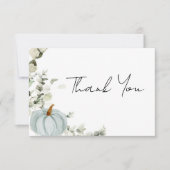 リトルカボチャブルーボーイズ赤ちゃんシャワー サンキューカード (正面)