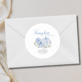 リトルカボチャブルーボーイベビーシャワー ラウンドシール