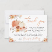 リトルカボチャベビーガールシャワーサンキューカード 出欠カード (正面)