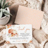 リトルカボチャベビーガールシャワーサンキューカード 出欠カード