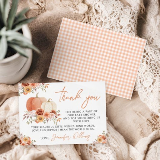 リトルカボチャベビーガールシャワーサンキューカード 出欠カード