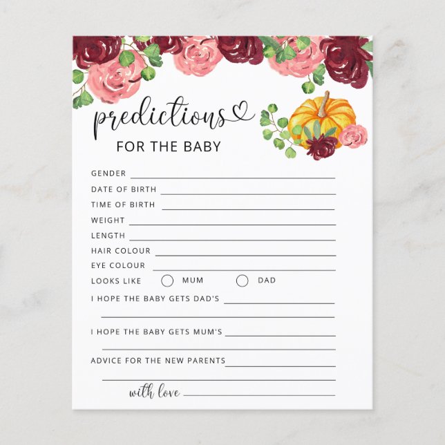 リトルカボチャベビー予測とアドバイス (正面)