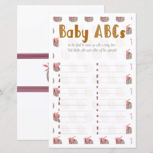 リトルカボチャベビーABC (正面/裏面)