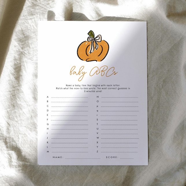 リトルカボチャベビーABCsベビーシャワーゲーム (Cute little pumpkin Baby Shower Baby ABCs game.)