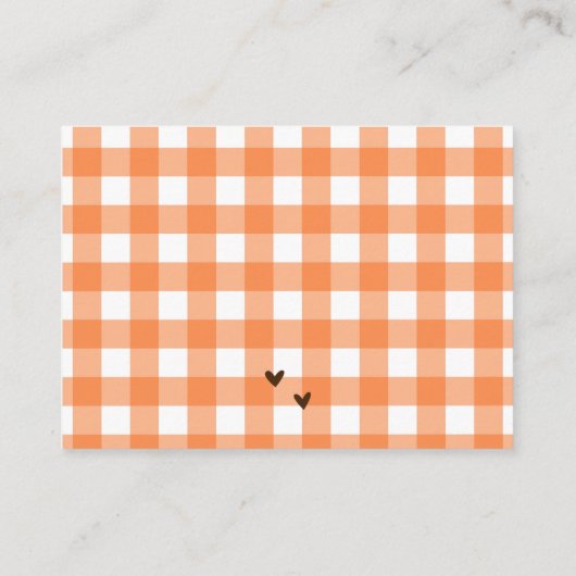 リトルカボチャヴィンテージ赤ちゃんシャワー数を推測 エンクロージャーカード (裏面)