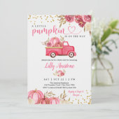 リトルカボチャートラック秋ベビーガールシャワー 招待状 (スタンド正面)