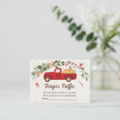 リトルカボチャートラック赤ちゃんシャワーおむつラッフル エンクロージャーカード (スタンド正面)