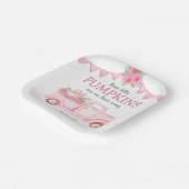 リトルカボチャ三連子女の赤ちゃんシャワー ペーパープレート (傾斜あり)