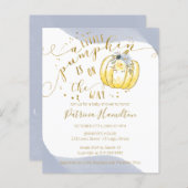 リトルカボチャ予算ベビーシャワー招待状 (正面/裏面)