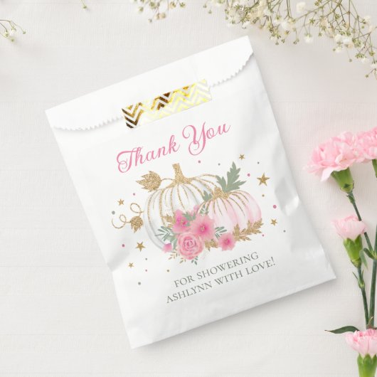 リトルカボチャ双子の女の子の赤ちゃんシャワーありがとう フェイバーバッグ (封をした状態)