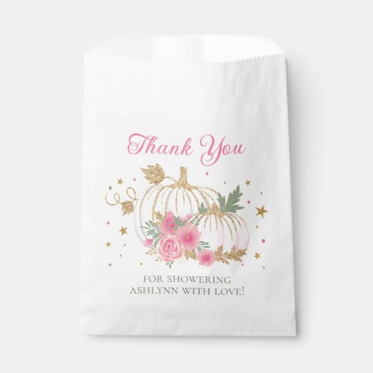 リトルカボチャ双子の女の子の赤ちゃんシャワーありがとう フェイバーバッグ (正面)