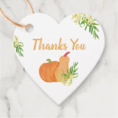 リトルカボチャ収穫秋ベビーシャワー水彩 フェイバータグ (正面)
