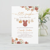 リトルカボチャ女の子の衣服赤ちゃんシャワー 招待状 (スタンド正面)