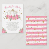 リトルカボチャ女の子の赤ちゃんシャワー本ベビー エンクロージャーカード (正面/裏面)