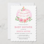 リトルカボチャ女の子の赤ちゃんシャワー 招待状 (正面)