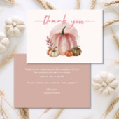 リトルカボチャ女の子ピンク赤ちゃんシャワーありがとう サンキューカード