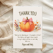 リトルカボチャ女の子ベイビーシャワーありがとう サンキューカード