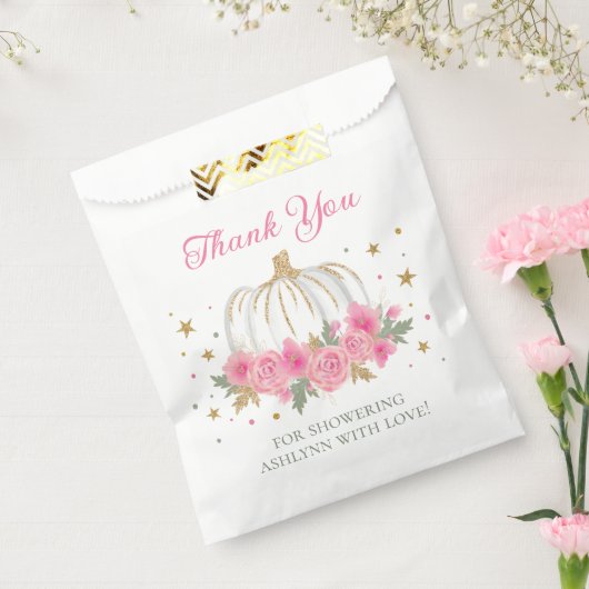 リトルカボチャ女の子ベイビーシャワーありがとう フェイバーバッグ (封をした状態)