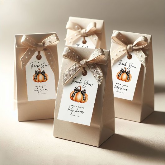 リトルカボチャ女の子ベビシャワーギフトラベル ギフトタグ