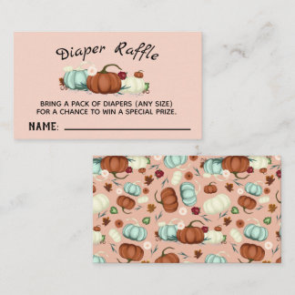 リトルカボチャ女の子ベビーシャワーおむつラッフルカード 名刺