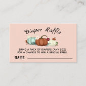リトルカボチャ女の子ベビーシャワーおむつラッフルカード 名刺 (正面)