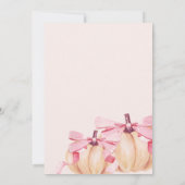 リトルカボチャ女の子ベビーシャワーピンクボウコケット 招待状 (裏面)