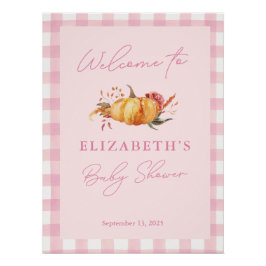 リトルカボチャ女の子ベビーシャワー歓迎サイン ポスター