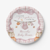 リトルカボチャ女の子服秋ベビーシャワー ペーパープレート (正面)