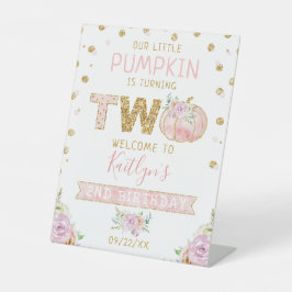 リトルカボチャ女の子2nd誕生日ウェルカムサイン 台座サイン