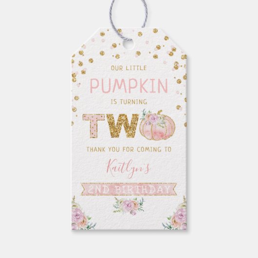 リトルカボチャ女の子2nd誕生日 ギフトタグ (正面)