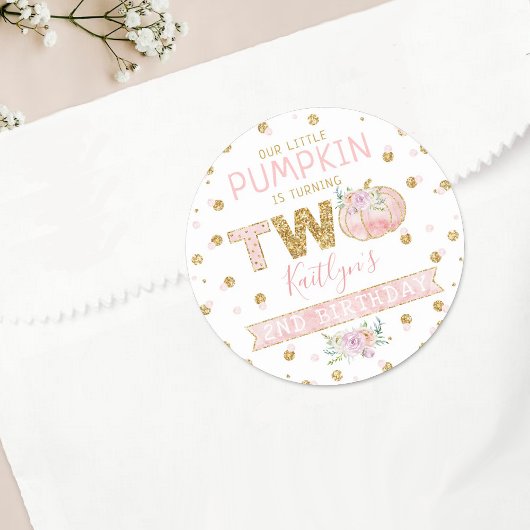 リトルカボチャ女の子2nd誕生日 ラウンドシール