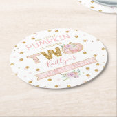 リトルカボチャ女の子2nd誕生日 ラウンドペーパーコースター (アングル)