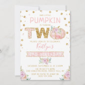 リトルカボチャ女の子2nd誕生日 招待状 (正面)