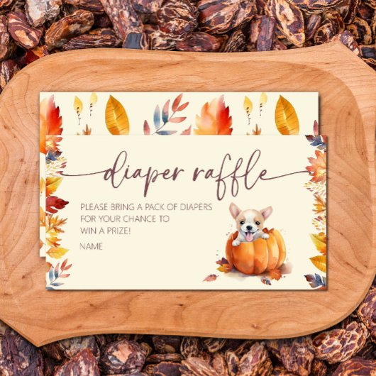 リトルカボチャ子犬おむつラッフルベビーシャワー エンクロージャーカード
