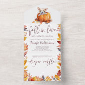 リトルカボチャ子犬秋インラブベビーシャワー オールインワン招待状 (内側)