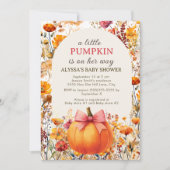 リトルカボチャ彼女の方法アーチ秋の赤ちゃんシャワー 招待状 (正面)