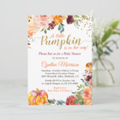 リトルカボチャ彼女の方法秋フローラベビーシャワー 招待状 (スタンド正面)