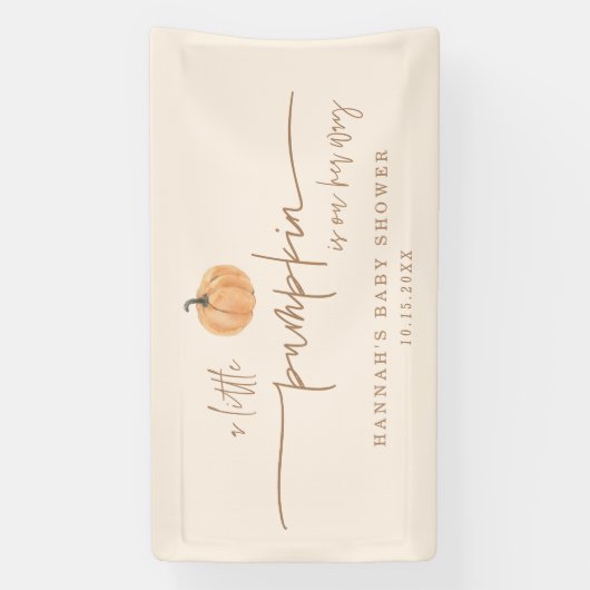 リトルカボチャ彼女の方法秋ベビーシャワーバナー 横断幕 (縦)