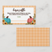 リトルカボチャ性別おむつラッフルを明らかにする エンクロージャーカード (正面/裏面)