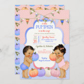 リトルカボチャ性別がミディアムブルネットを明らかにする 招待状 (正面/裏面)