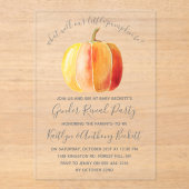 リトルカボチャ性別のパーティー アクリル招待状 (正面)