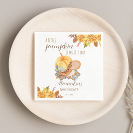リトルカボチャ恐竜秋赤ちゃんシャワー スタンダードカクテルナプキン